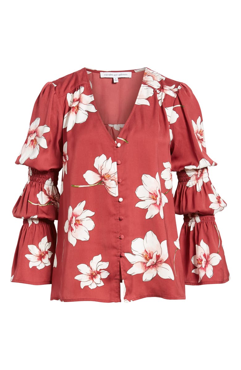 cupcakes and cashmere Floral Print Blouse, Alternate, color,