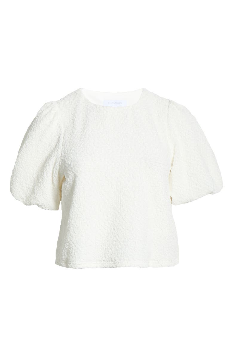 SUGARLIPS Bubble Sleeve Crop Top, Alternate, color, White