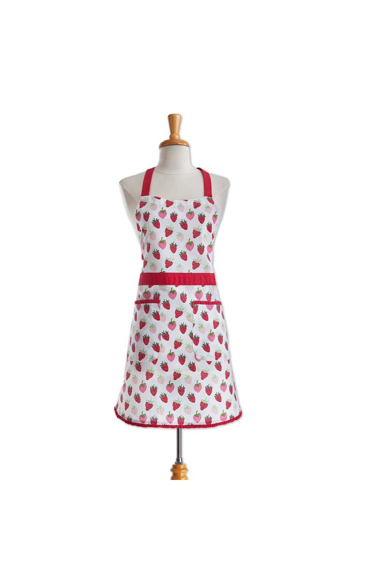 tag Strawberries Apron Pink Cotton Everyday, Main, color, Pink