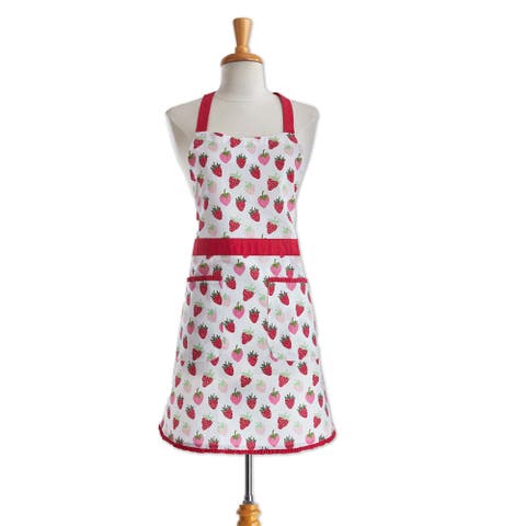 Strawberries Apron Pink Cotton Everyday