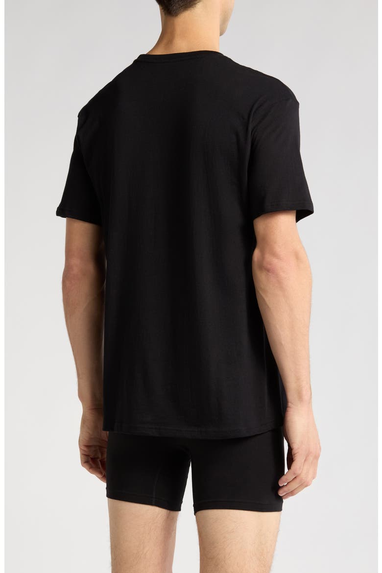 Cotton Classic 3-Pack Crewneck T-Shirts, Alternate, color, BLACK