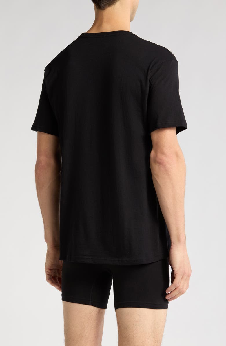 NORDSTROM RACK Cotton Classic 3-Pack Crewneck T-Shirts, Alternate, color, Black