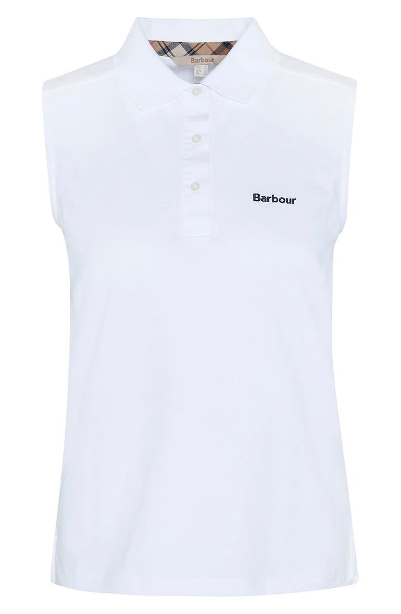 Barbour Bowford Sleeveless Cotton Polo Shirt, Alternate, color, White