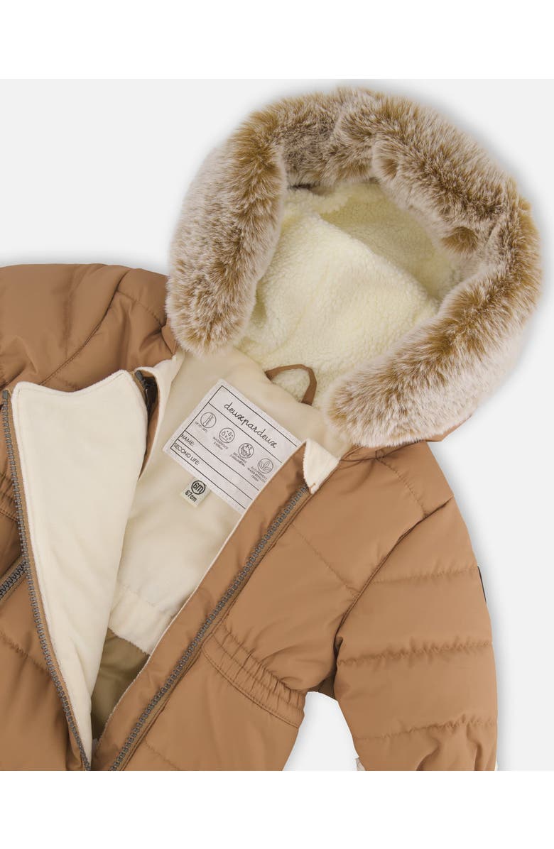 Deux par Deux Gender Inclusive One-Piece Layette Snowsuit Designed for Car Seat, Alternate, color, Chanterelle