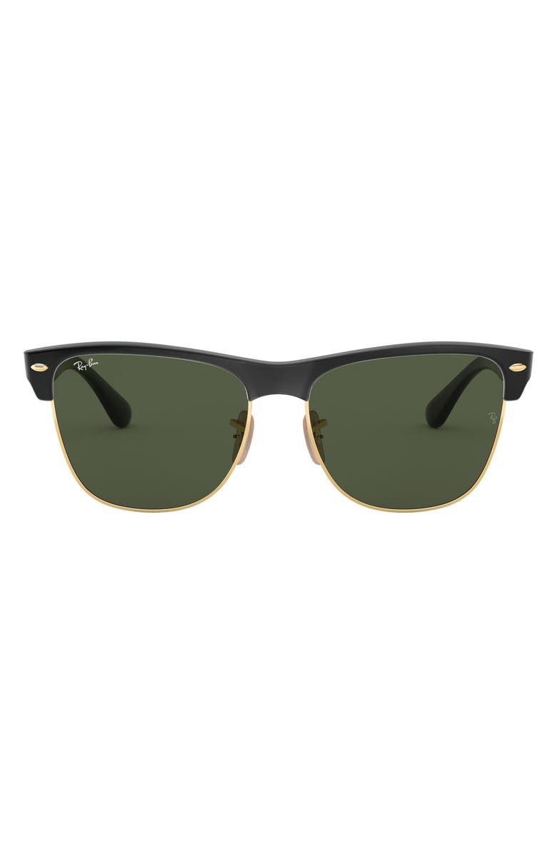 Ray-Ban Highstreet 57mm Sunglasses, Main, color, Demi Black/ Green Solid