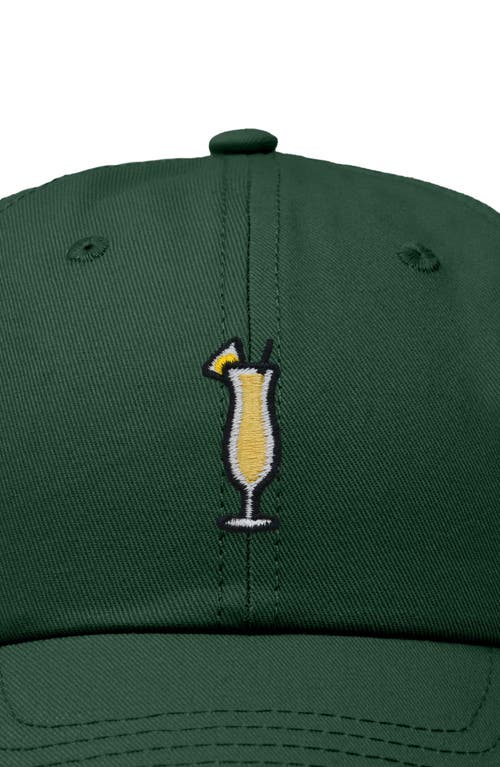 Dalix Pina Colada Embroidered Dad Cap In Dark Green