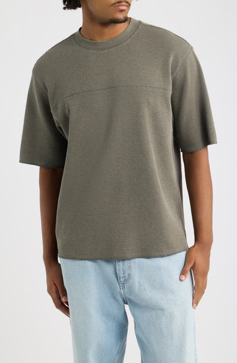 Oversize Cotton Blend Waffle T-Shirt