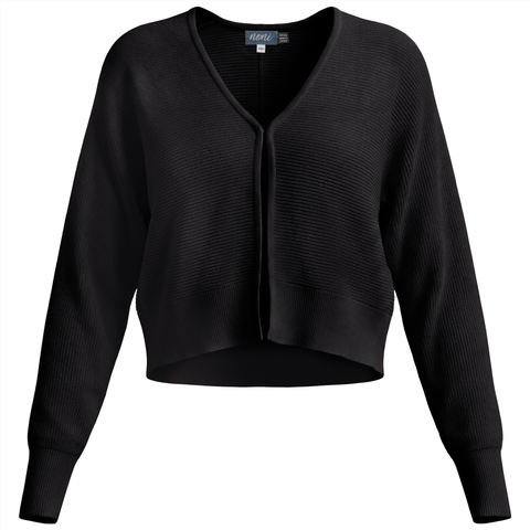 Parallel Line Textured Stripe Cropped Knit Cardigan