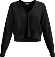 Noni Parallel Line Textured Stripe Cropped Knit Cardigan