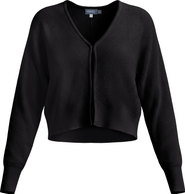 Noni Parallel Line Textured Stripe Cropped Knit Cardigan