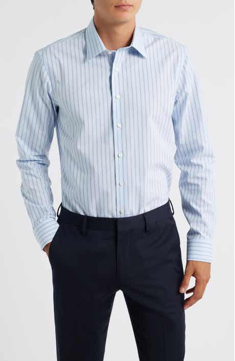 Extratrim Fit Non-Iron Stripe Cotton Dress Shirt