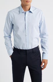 Nordstrom Extratrim Fit Non-Iron Stripe Cotton Dress Shirt