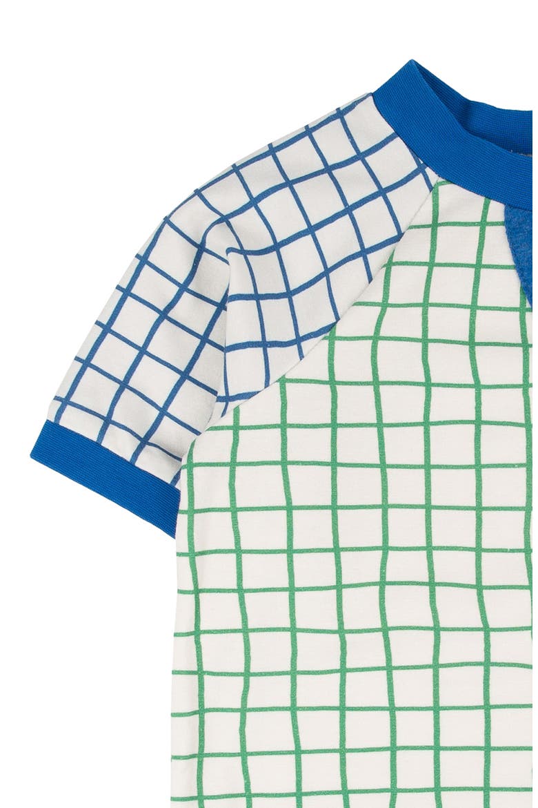 Iggy Grid Print Short Sleeve Sweatshirt, Alternate, color, CREME