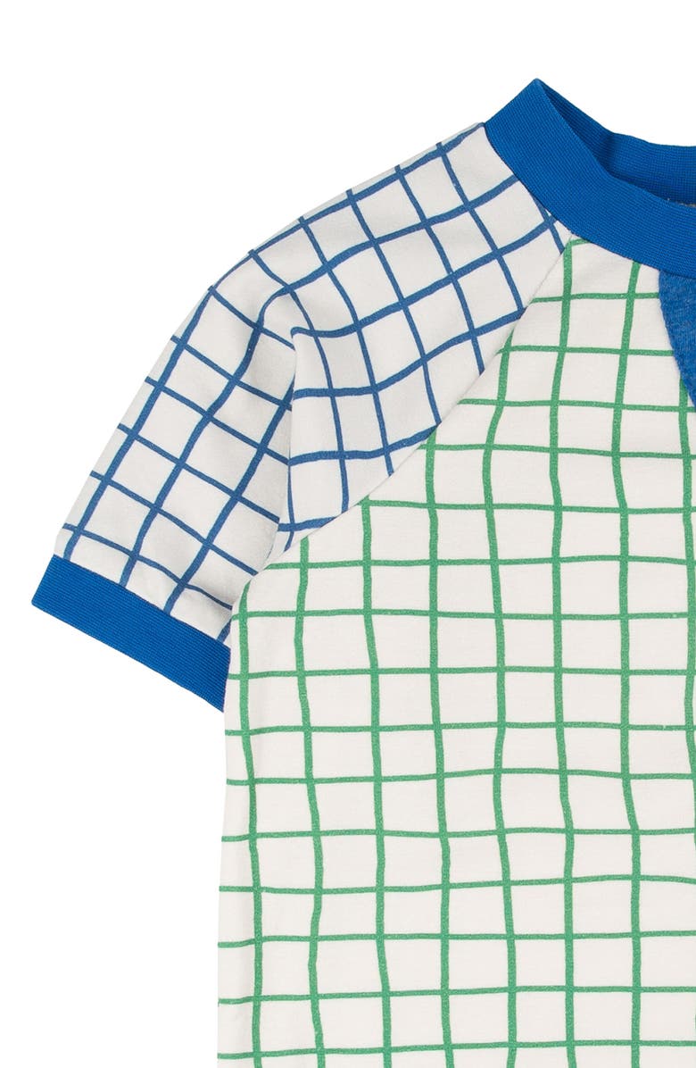 Miki Miette Iggy Grid Print Short Sleeve Sweatshirt, Alternate, color,