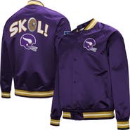 Mitchell & Ness Men's Mitchell & Ness Purple Minnesota Vikings Vintage Double Down Satin Raglan Full-Snap Jacket