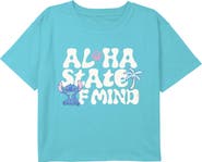 Lilo & Stitch Girls' Aloha State of Mind Short Sleeve Boxy Cropped T-Shirt