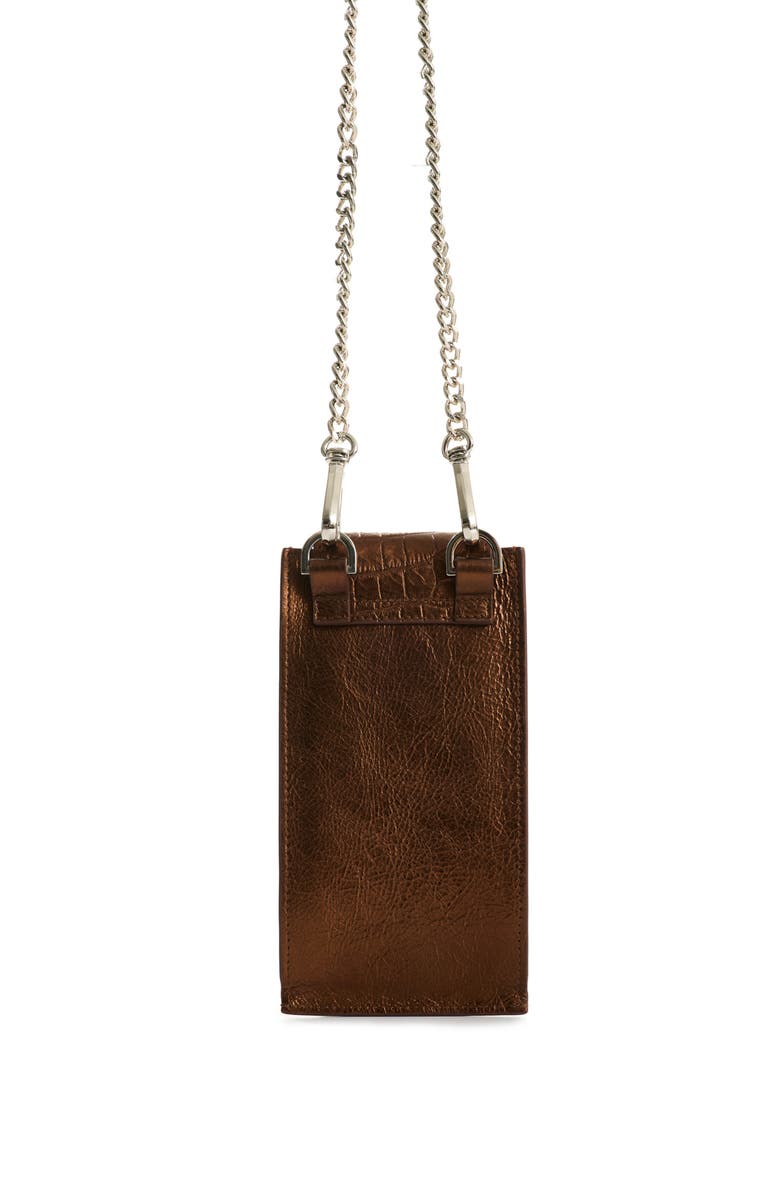 Velez Embossed Leather Phone Holder, Alternate, color, Bronze