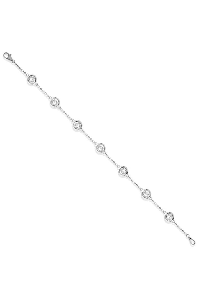 Diamond Anklet Bracelet Bezel Set 14K, Alternate, color, 1.5ct,White Gold
