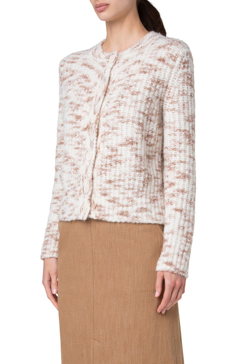 Akris punto Mélange Mohair Blend Rib Cardigan, Alternate, color,