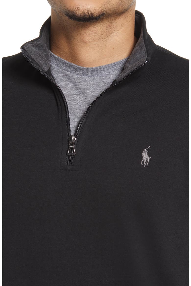 Men's Double Knit Jersey Half Zip Pullover, Alternate, color, POLO BLACK/ C9686