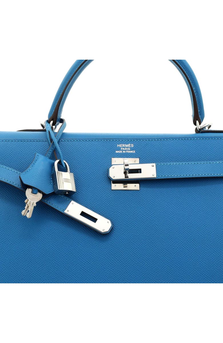 Pre-Owned Hermes Kelly Handbag Blue Epsom with Palladium Hardware 35, Alternate, color,