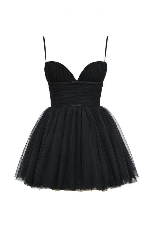 House Of Cb Princess Tulle Minidress In Black