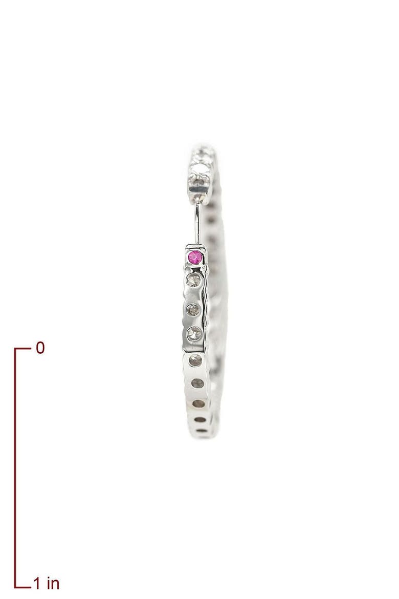 Inside Out Diamond Hoop Earrings, Alternate, color, WHITE GOLD