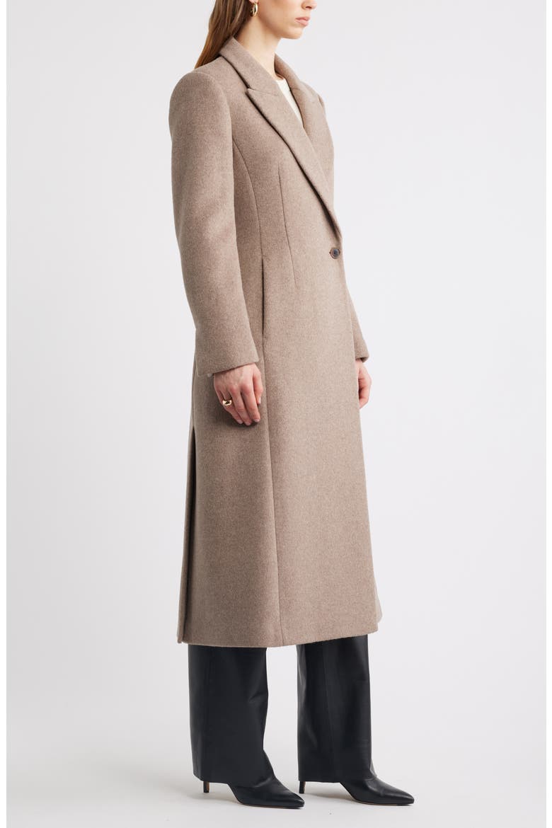 Sculpted Wool & Cashmere Blend Coat, Alternate, color, TAN MINK HEATHER