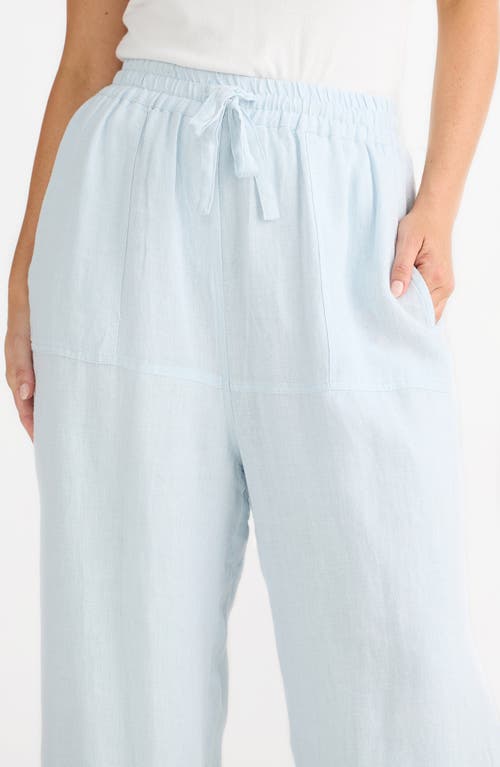 Shop Brave + True Brave+true Sunny Days Wide Leg Linen Pants In Sky