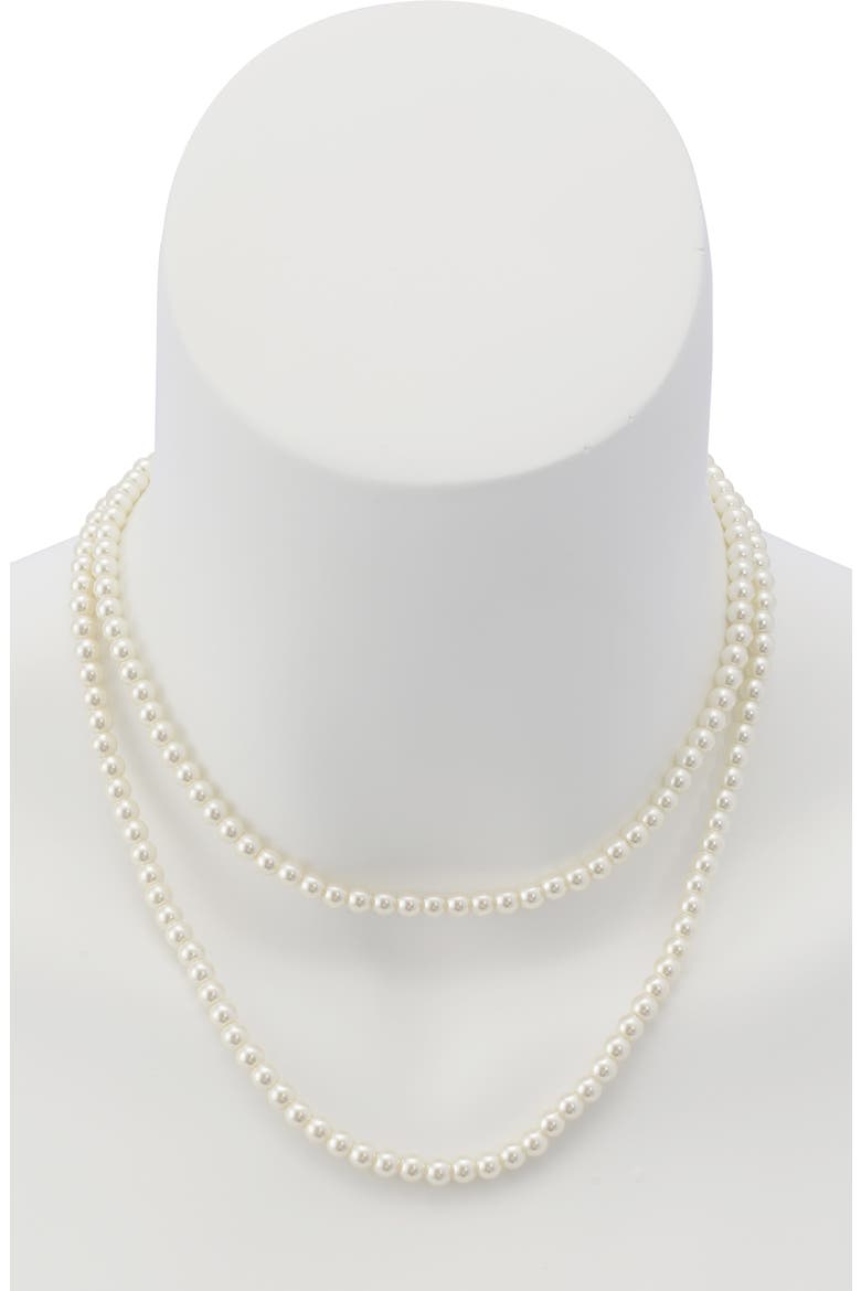 Faux Pearl Lariat Necklace, Alternate, color, PEARL/ GOLD