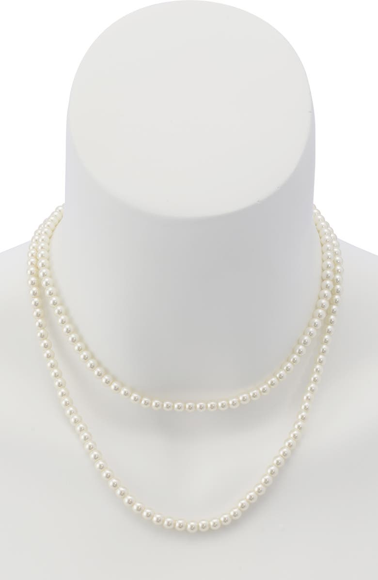 AllSaints Faux Pearl Lariat Necklace, Alternate, color, Pearl/ Gold