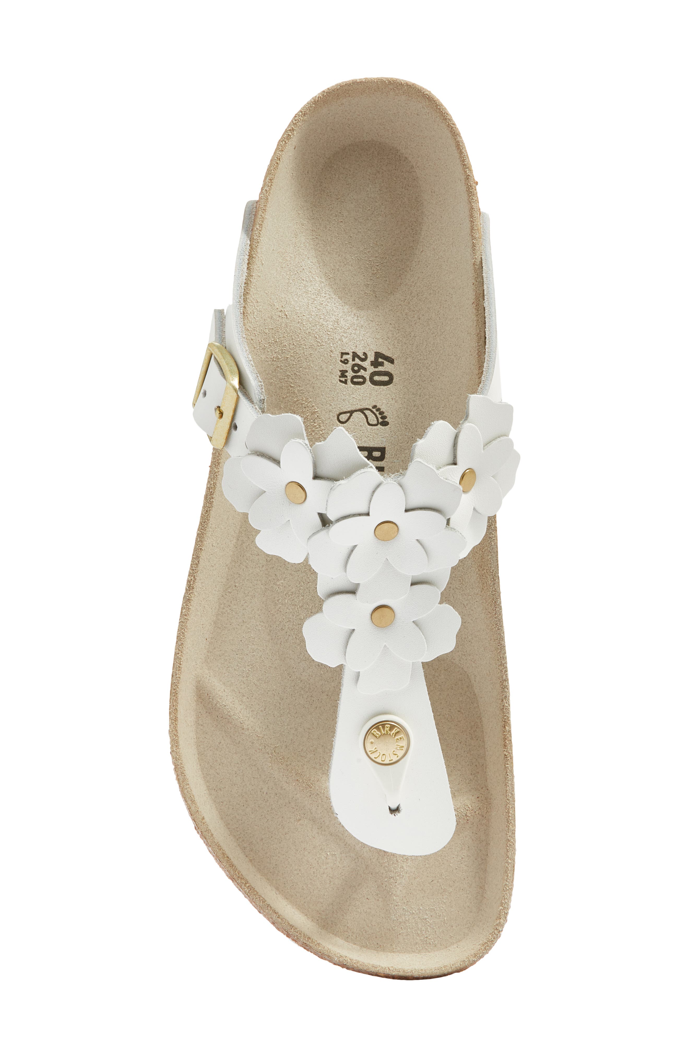 Birkenstock Gizeh Flower Flip Flop, Alternate, color, White