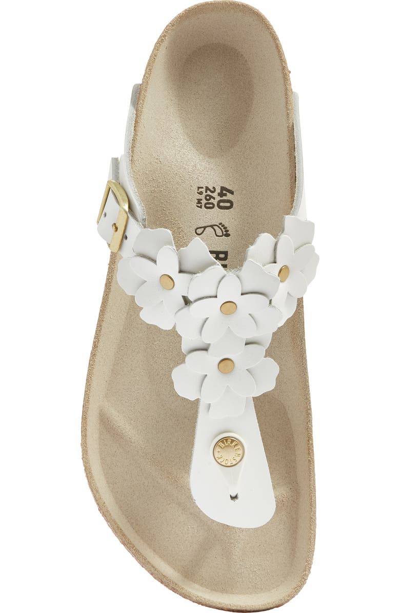 Birkenstock Gizeh Flower Flip Flop, Alternate, color, White