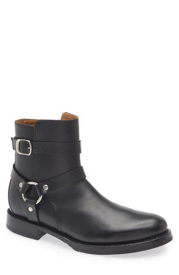 Frye Dylan Harness Leather Boot In Black