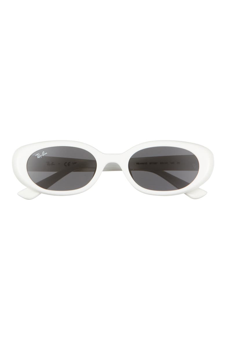 53mm Pillow Oval Sunglasses, Main, color, WHITE