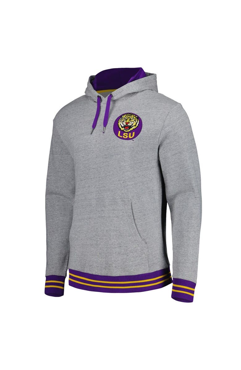 Mitchell & Ness Men's Mitchell & Ness Heather Gray LSU Tigers Pullover Hoodie, Alternate, color,