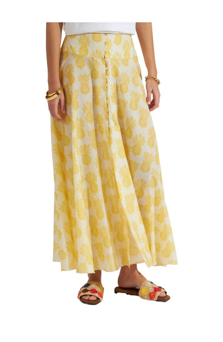 La DoubleJ Ariel Skirt Pineapple Sunflower White, Main, color, Pineapple Sunflower White