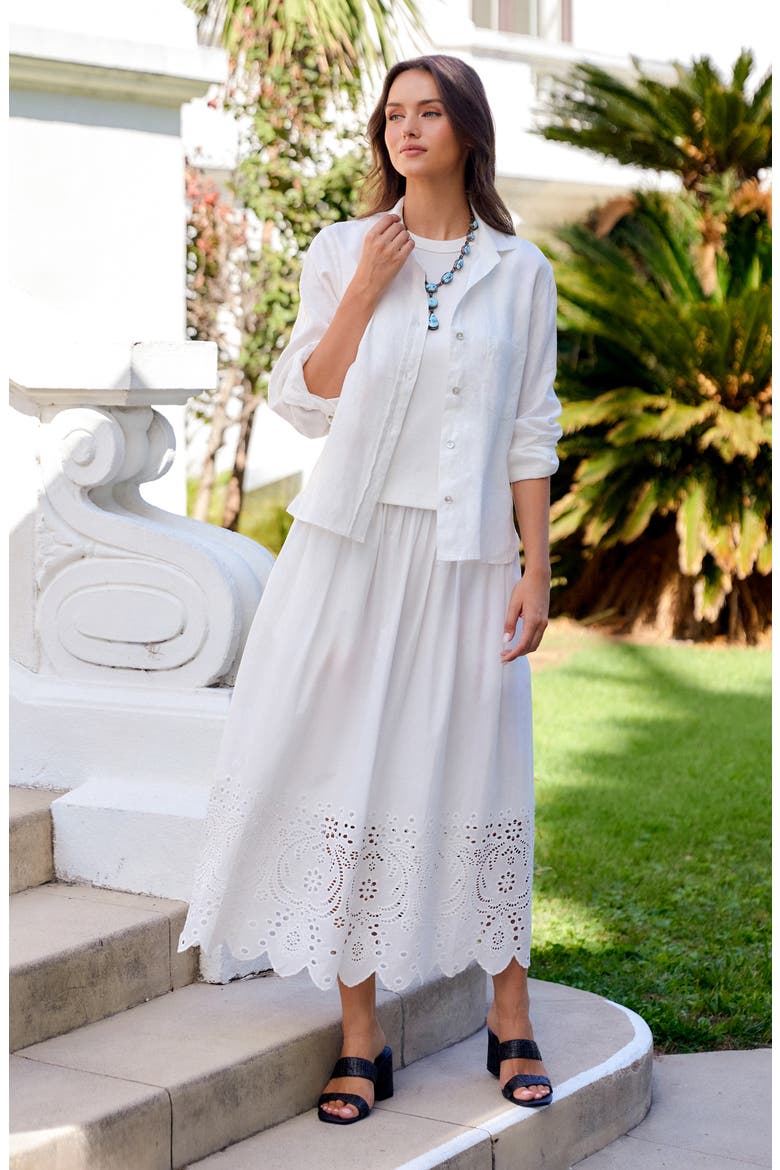 Linen Button-Up Shirt, Alternate, color, OFF WHITE