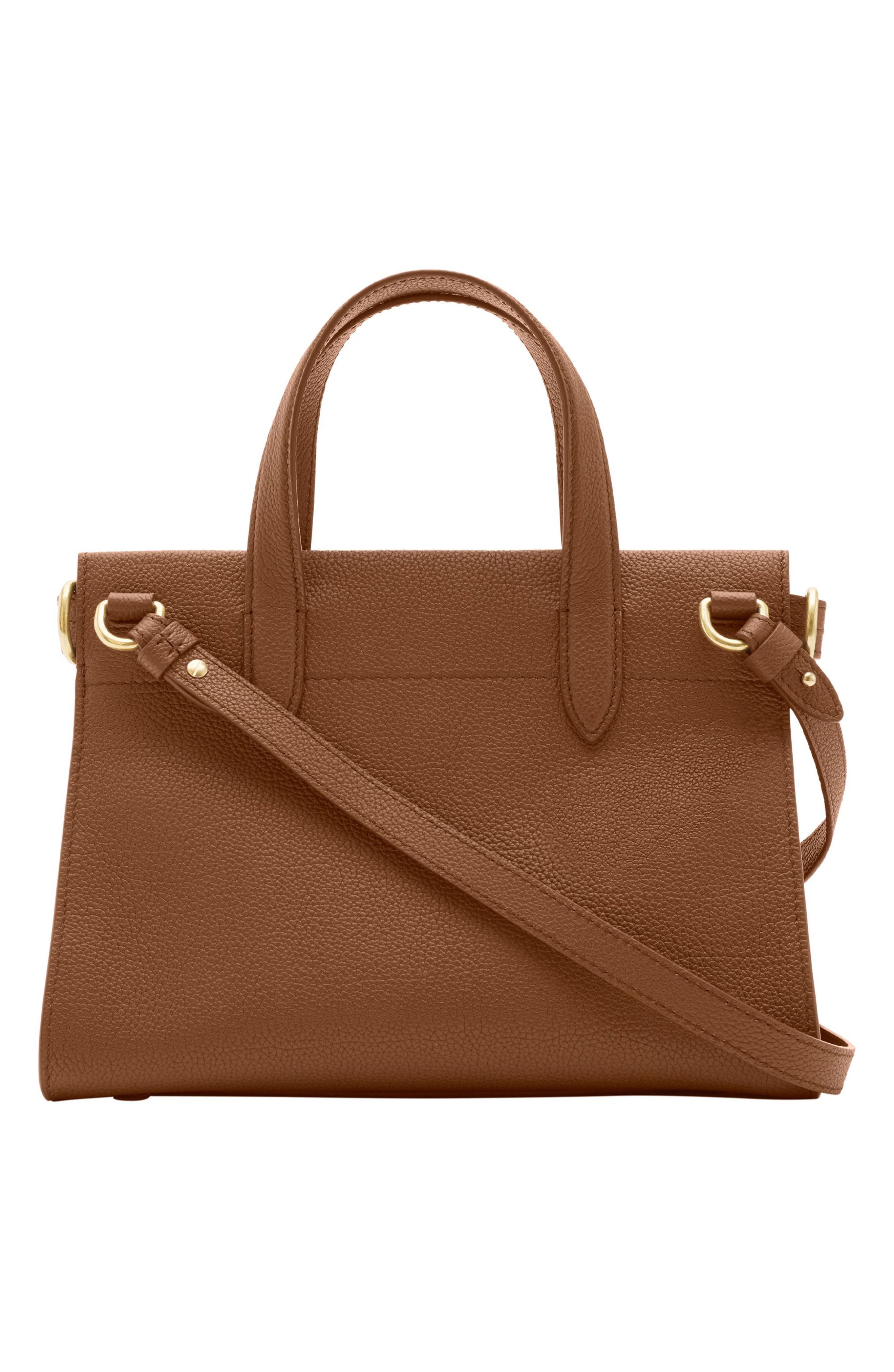Burberry Mini Cotswolds Leather Tote, Alternate, color, Hazel