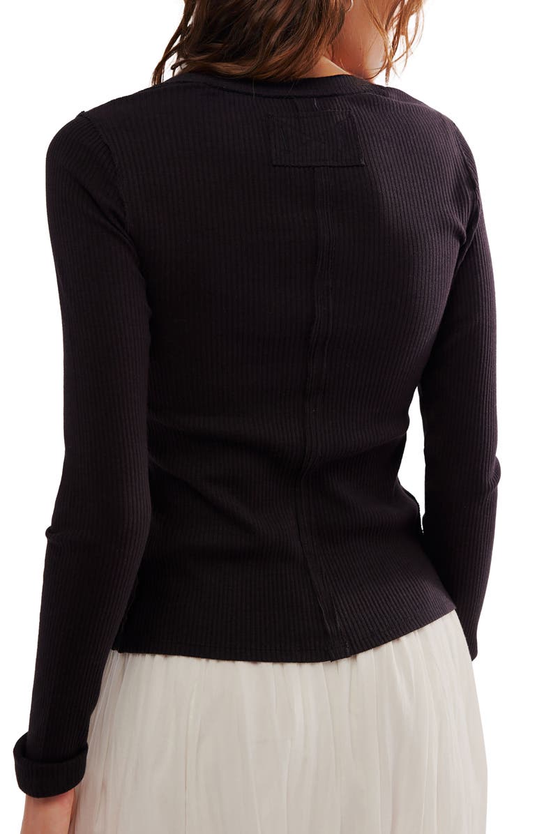 Free People It's On Thermal Rib Button-Up Shirt, Alternate, color,