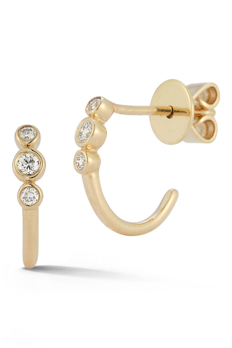 Lulu Jack Diamond Huggie Hoop Earrings, Main, color, YELLOW GOLD