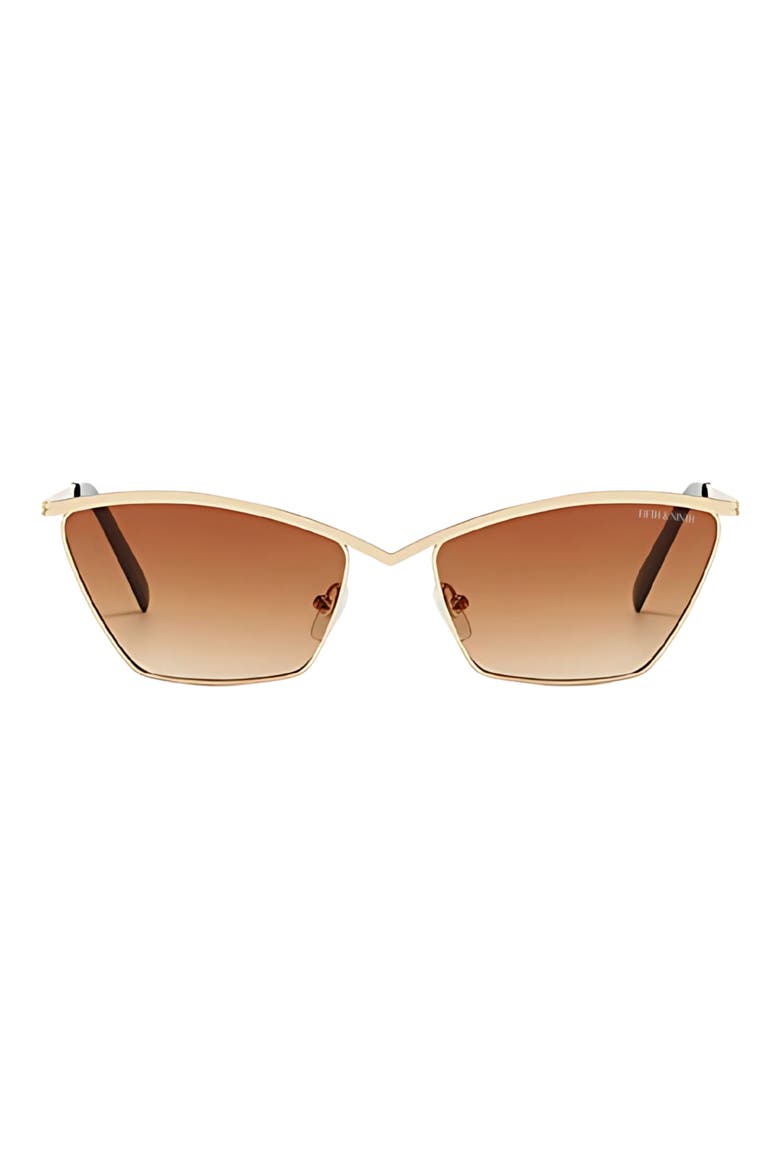 Devon 57mm Polarized Cat-Eye Sunglasses, Main, color, GOLD / BROWN