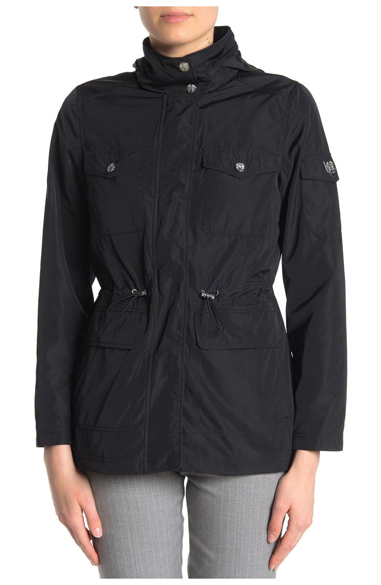 Vince Camuto Cinched Waist Rain Coat, Alternate, color, 