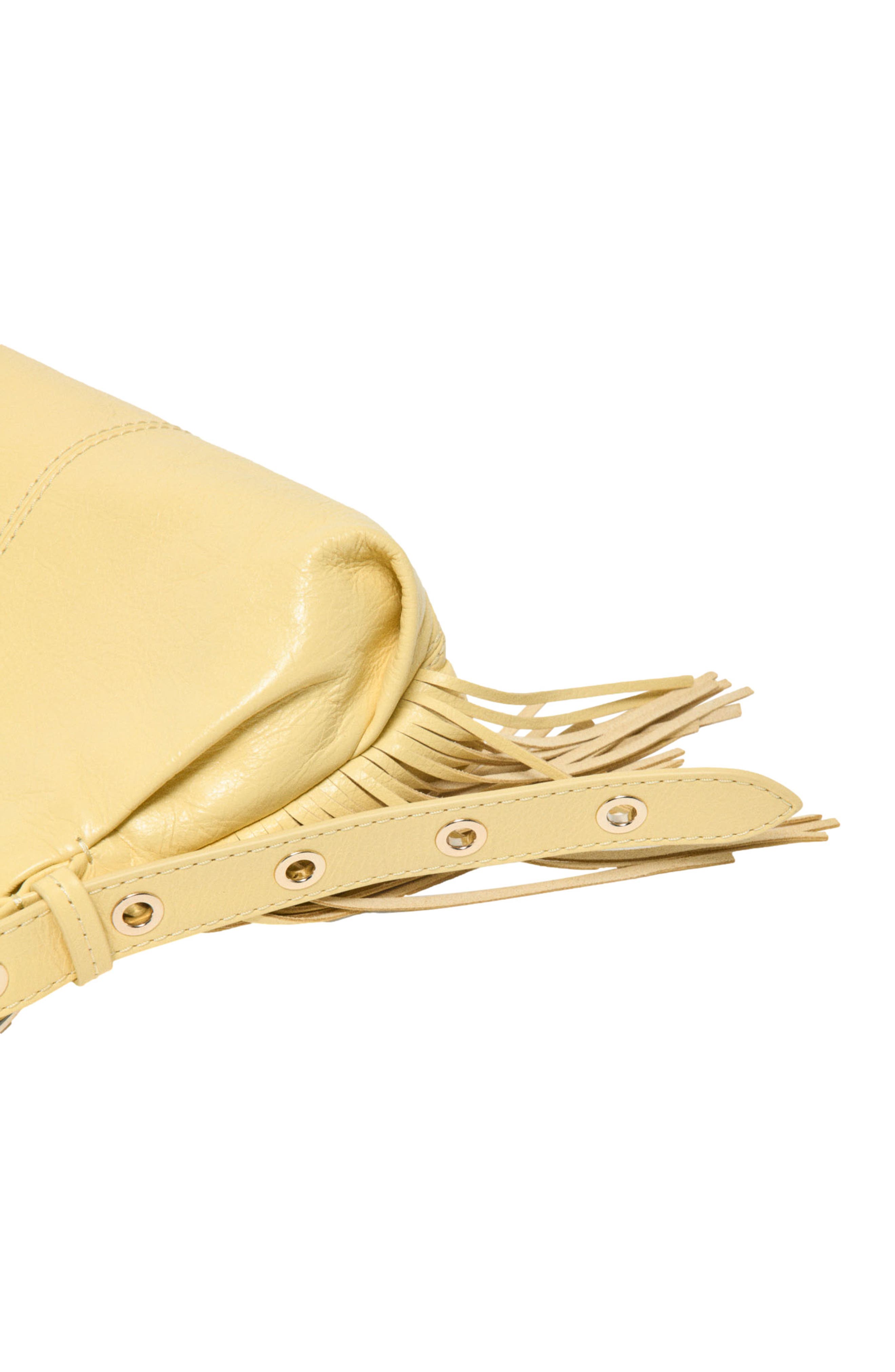 maje Matte crackle Miss M mini bag, Alternate, color, Pale Yellow