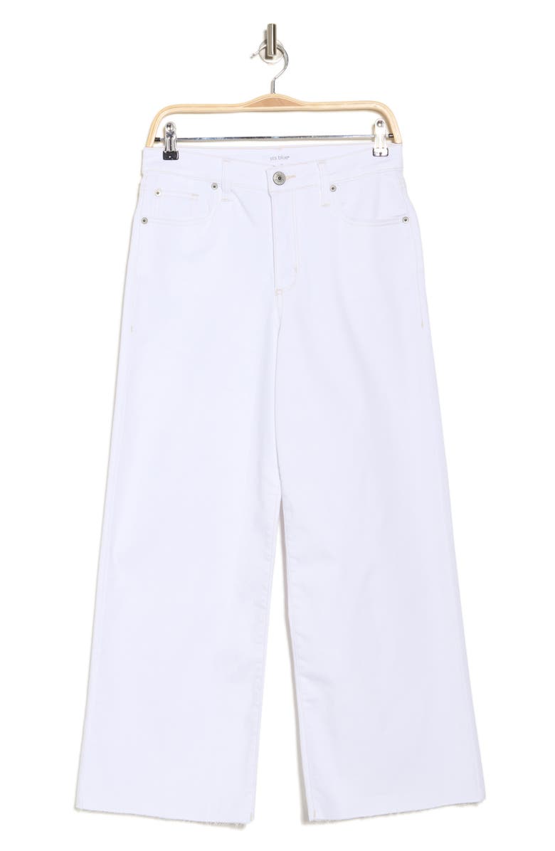 STS Blue Sabrina Raw Hem High Waist Wide Leg Jeans, Alternate, color, Optic White