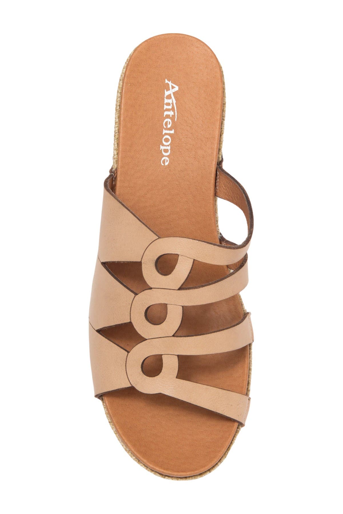 ANTELOPE Leather Slit Cork Wedge Sandal, Alternate, color, 
