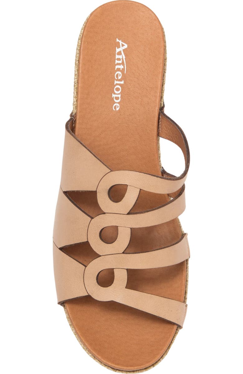 ANTELOPE Leather Slit Cork Wedge Sandal, Alternate, color,