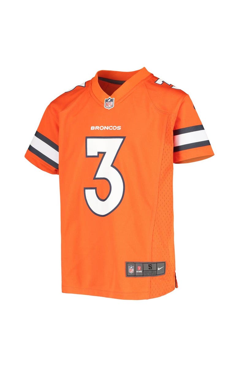 Nike Youth Nike Russell Wilson Orange Denver Broncos Game Jersey, Alternate, color,
