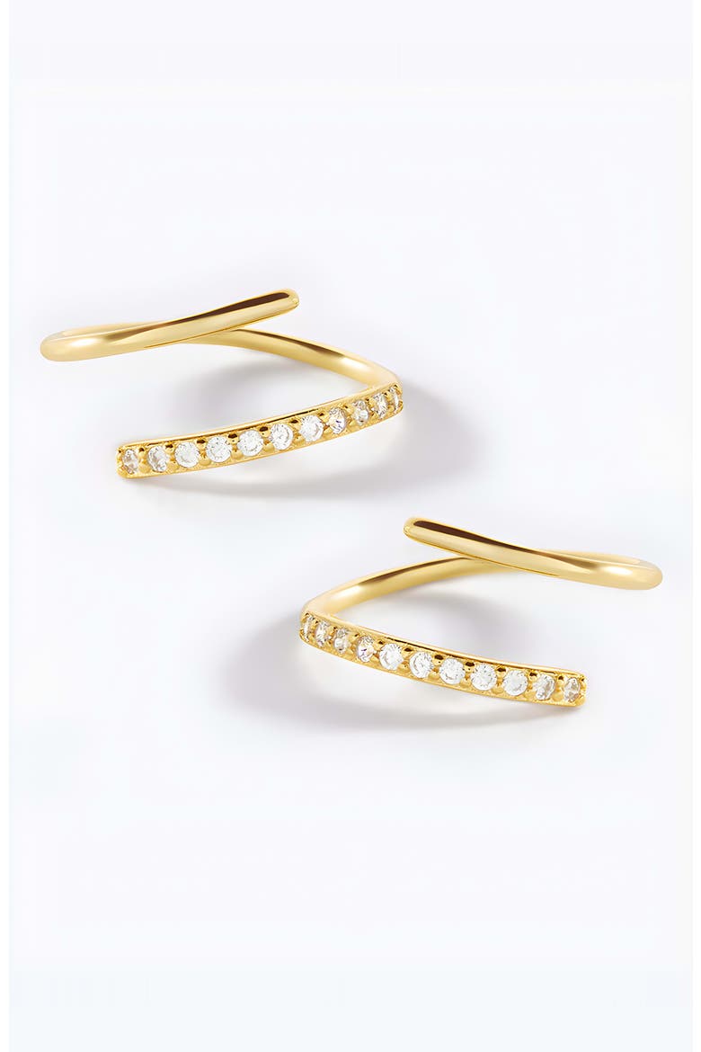Double Loop Huggie Hoop Earrings, Alternate, color, Gold