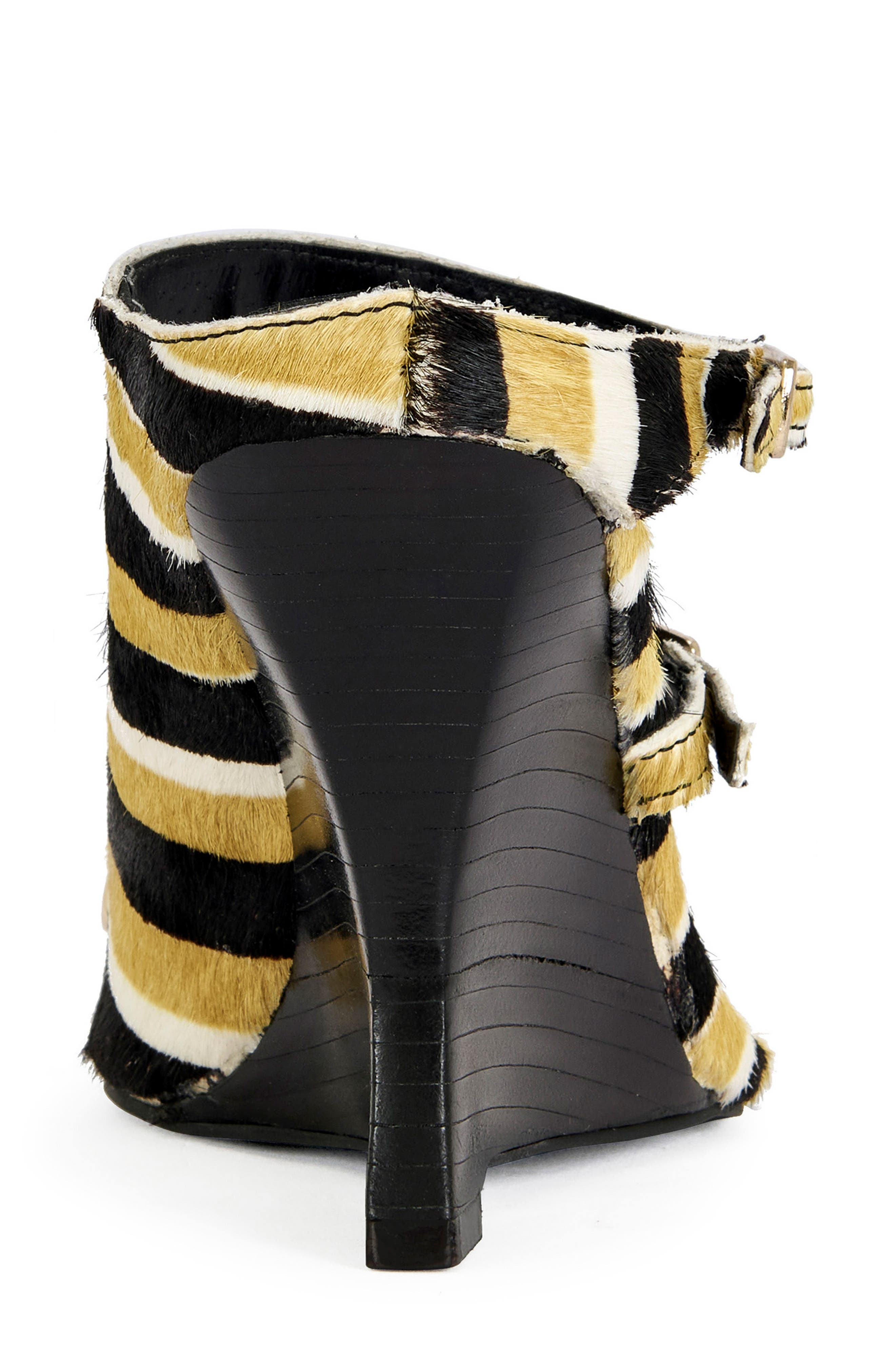 AZALEA WANG Giannis Genuine Calf Hair Wedge Sandal, Alternate, color, 